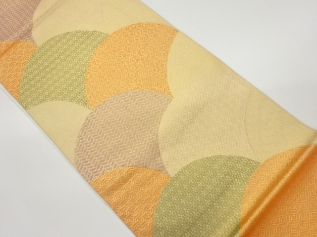 青海波に古典柄模様織出し全通袋帯